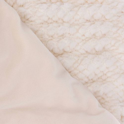 Plaid En Fourrure Beige Lin Embossé 125 X 150 Cm