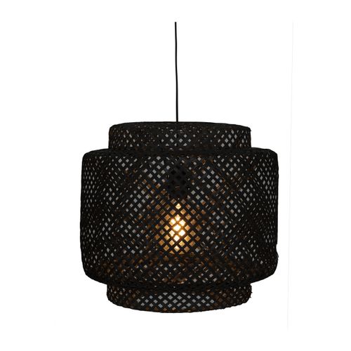 Luminaire Suspension En Bambou Noir D 40 Cm