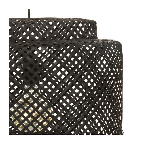 Luminaire Suspension En Bambou Noir D 40 Cm