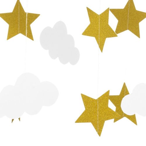 Suspension Étoilée Pour Chambre D'enfant - Blanc Et Doré