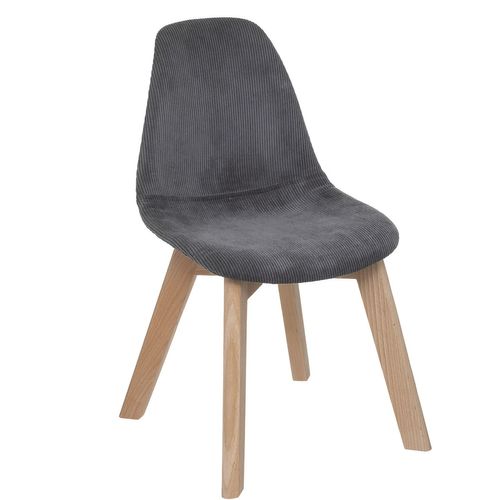 Chaise Pour Enfant Lena Effet Velours - Gris