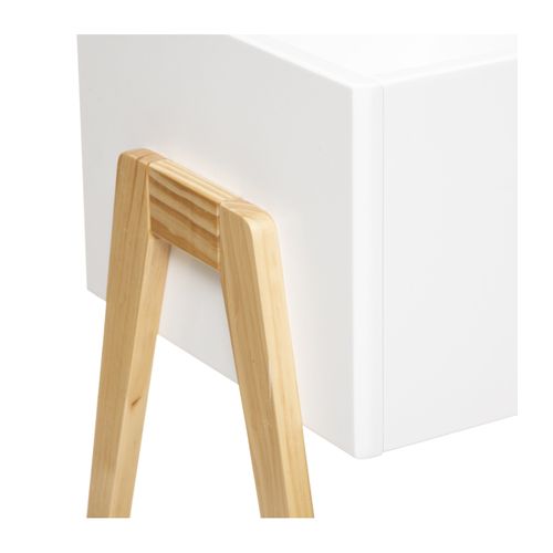 Coffre À Jouets Ouvert  Coffre De Rangement Avec 2 Cases En Bois Blanc Et Naturel