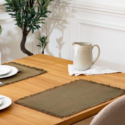 Set De Table Déco "maha" 30x45cm Vert Kaki