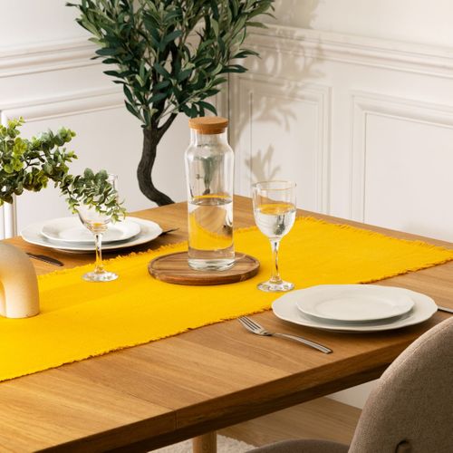 Chemin De Table "maha" 38x140cm Jaune