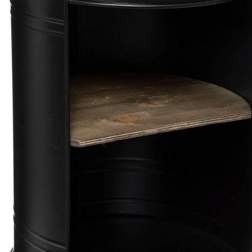 Table à Café En Acier Noir Et Bois De Peuplier