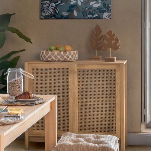 Plateau En Macramé Coton Et Roseau Naturel D 38.5 Cm