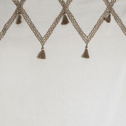 Rideau Carmen à Pompons En Jute - 140 Cm X 260 Cm - Beige