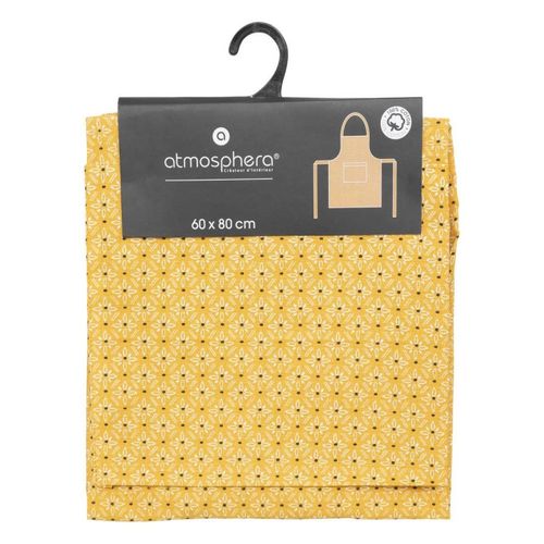 Tablier De Cuisine En Coton Ocre Imprimé Paty 60 X 80 Cm