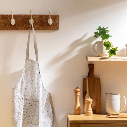 Tablier De Cuisine En Coton Gris Imprimé Etnik 60 X 80 Cm