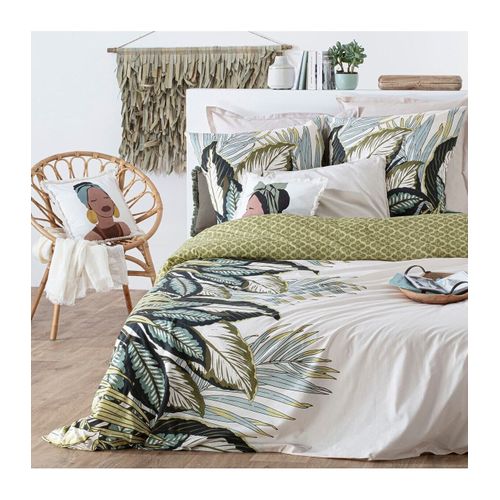 Parure De Lit 2 Personnes 240 X 220 Cm Housse De Couette Avec 2 Taies Imprimé Oceania
