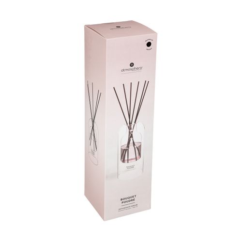 Diffuseur De Parfum Bouquet Poudrée Jasmin Et Musc Blanc 500 Ml Avec 6 Bâtonnets