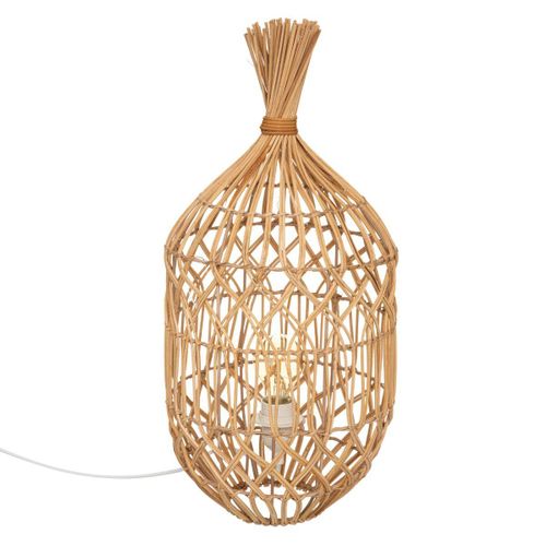 Lampe à Poser En Rotin Naturel H 55 Cm