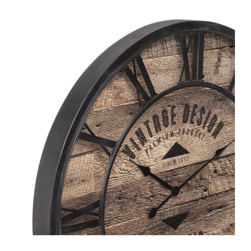 Grande Pendule Murale En Métal Industriel Vintage Design D 80 Cm