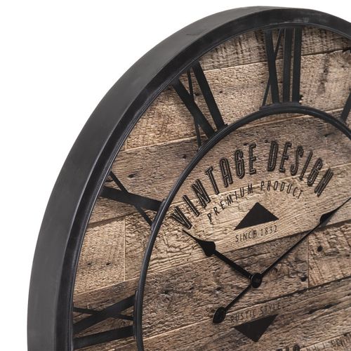 Grande Pendule Murale En Métal Industriel Vintage Design D 80 Cm