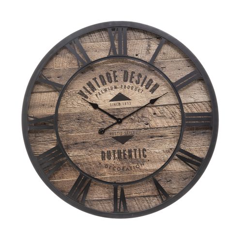 Grande Pendule Murale En Métal Industriel Vintage Design D 80 Cm