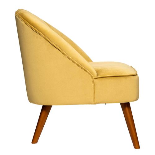 Fauteuil Contemporain Naova - H. 71 Cm - Jaune Moutarde