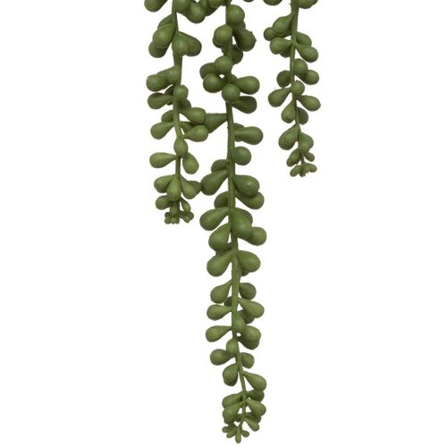 Plante Artificielle Suspendue Dans Un Pot En Céramique Noire H 50 Cm