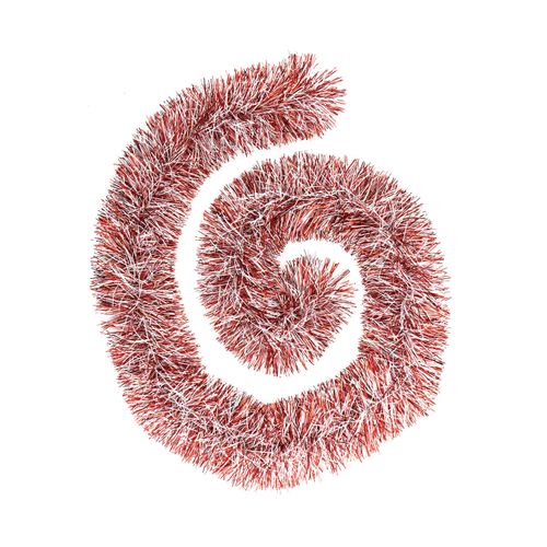 Guirlande De Noël Boa Large 15 Cm Rouge Et Blanc Longueur 2 Mètres