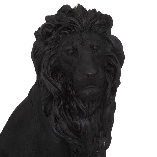 Statue lion résine H. 51 cm NOHAM Noir