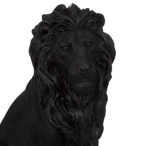 Statue lion résine H. 51 cm NOHAM Noir