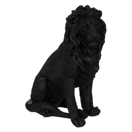 Statue lion résine H. 51 cm NOHAM Noir