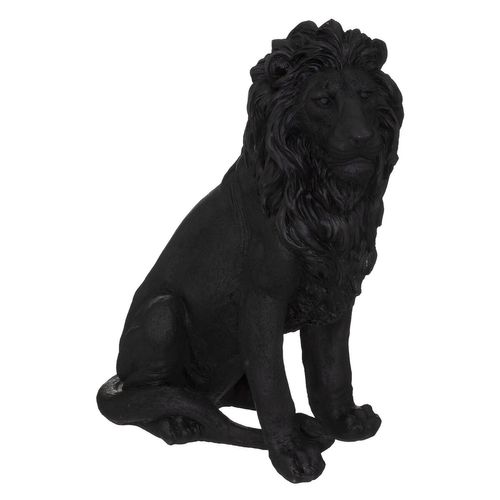 Statue lion résine H. 51 cm NOHAM Noir