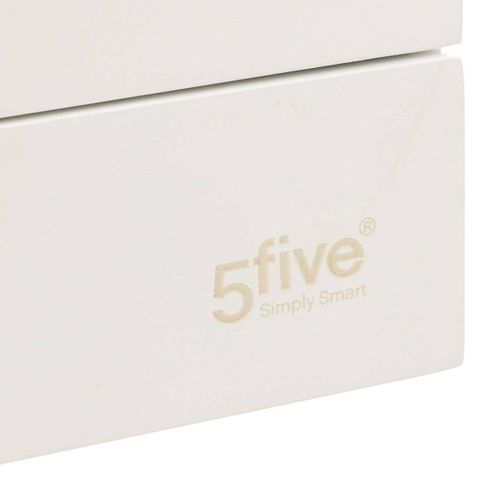 Organiseur Rangement Maquillage 4 Compartiments Blanc Et Bambou