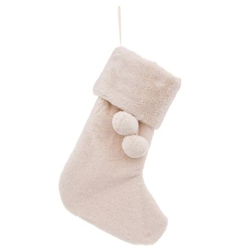 Botte De Noël "fourrure" 45cm Blanc