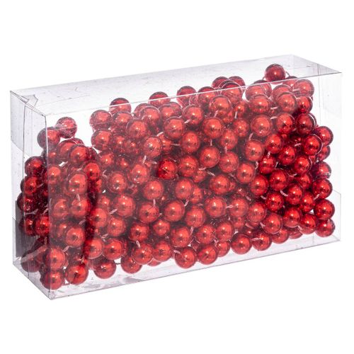 Guirlande De Noël Perle Rouge 10 Mm X 5 M