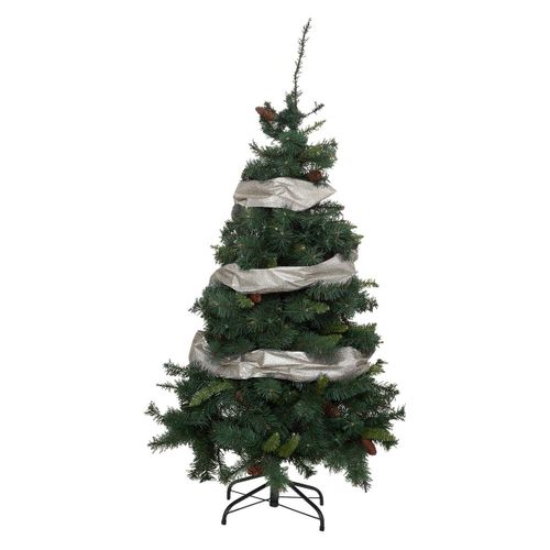 Guirlande De Noël Ruban Argent Pailleté 12 Cm X 5 M