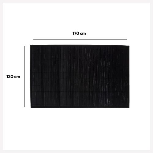 Tapis De Bain Lattes En Bambou Noir 120 X 170 Cm
