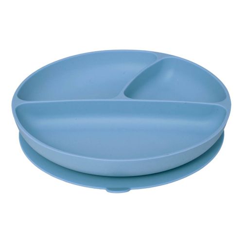 Set Repas Enfant - Silicone - Bleu Gris