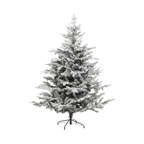 Sapin De Noël Artificiel Vert Floqué Blanc Et Pailleté Qualité Premium H 210 Cm