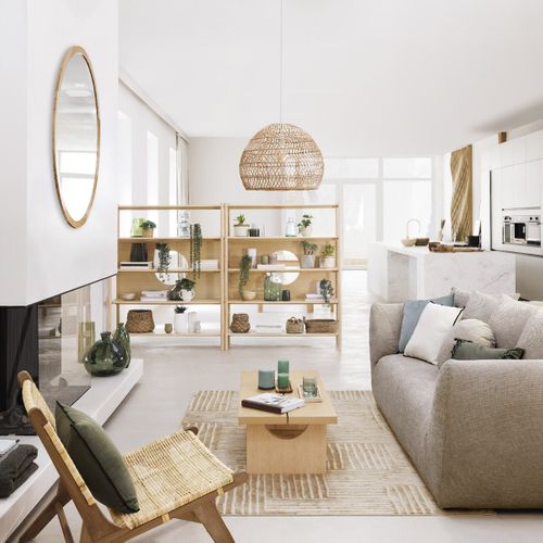 Luminaire Suspension En Rotin Et Métal D 58 Cm