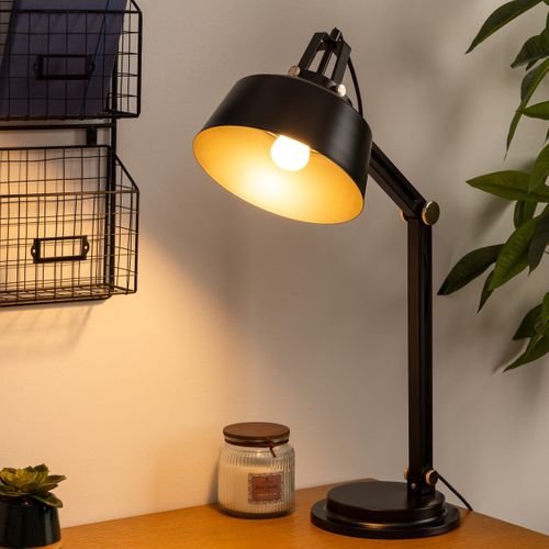 Lampe De Bureau En Métal Noir H 55.8 Cm Lampe Style Industriel