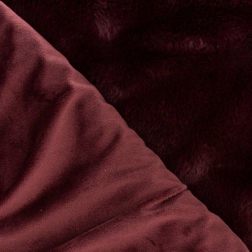 Plaid En Fourrure Rouge Bordeaux 125 X 150 Cm