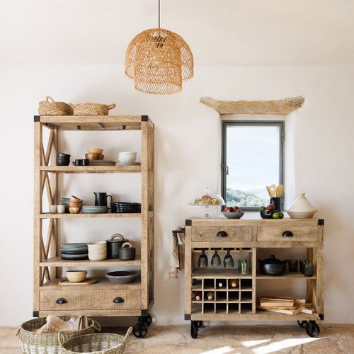 Luminaire Suspension En Rotin Et Métal D 38 Cm