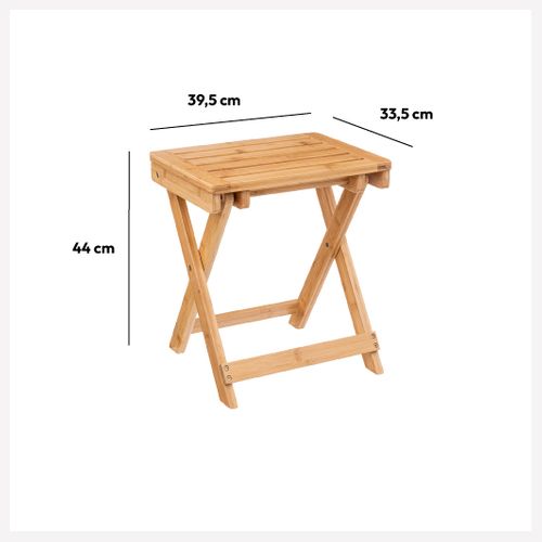 Tabouret Pliant En Bambou H 44 Cm