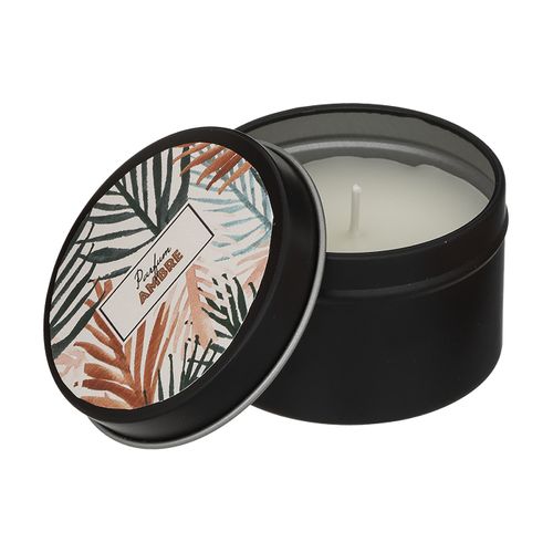 Coffret Senteur Ambre et Vanille Spray Parfum Et 2 Bougies Pot En Métal