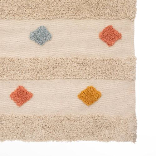 Tapis Enfant En Coton Motifs Arlequin Tuftés 70 X 120 Cm