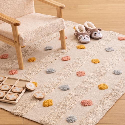 Tapis Enfant En Coton Motifs Arlequin Tuftés 70 X 120 Cm