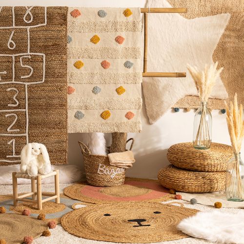 Tapis Enfant En Coton Motifs Arlequin Tuftés 70 X 120 Cm