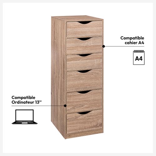 Chiffonnier De Bureau 6 Tiroirs 5five