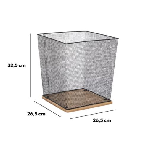 Corbeille De Bureau En Métal Et Bambou Modèle Havi