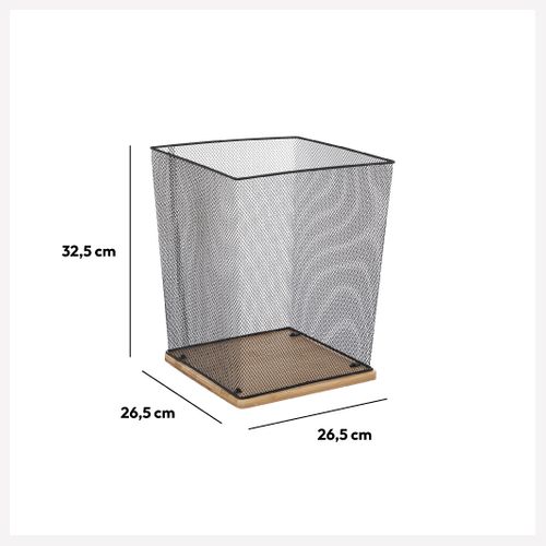 Corbeille De Bureau En Métal Et Bambou Modèle Havi