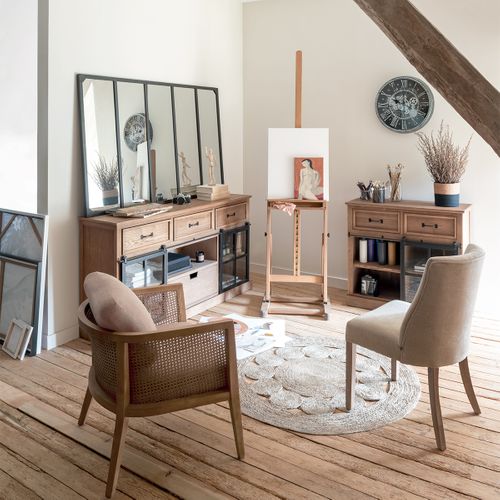 Pendule Murale Style Rétro Aspect Vieilli D 50.8 Cm