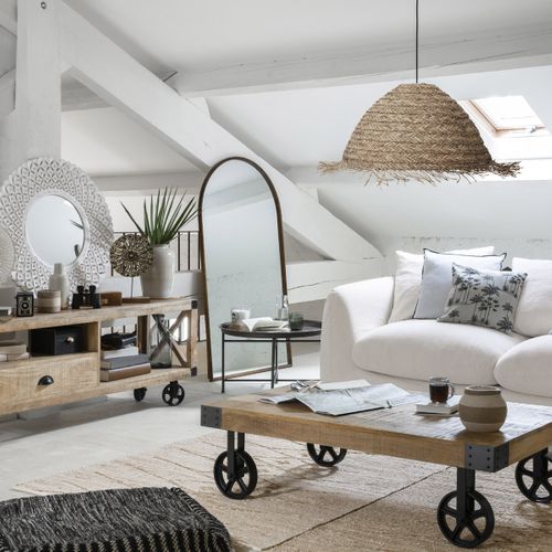 Miroir Mural Arcade En Alu Et Bois De Peuplier 78 X 140 Cm