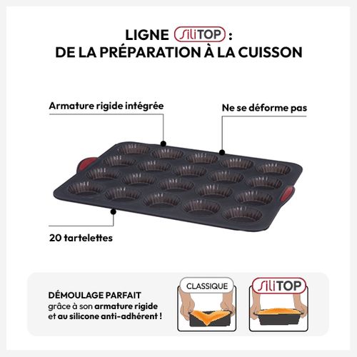 Moule 12 Tartelette Silicone- Noirrouge Silitop