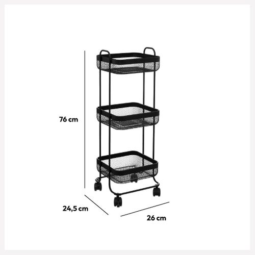 Desserte 3 Niveaux Métal Noir Mayaj 5five