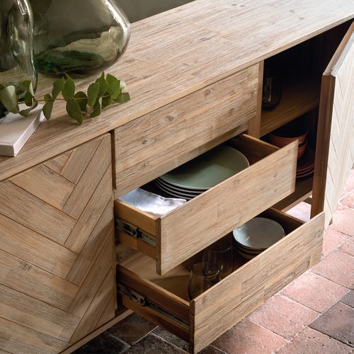 Buffet En Bois D'acacia 2 Portes Aeris